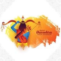 Lord rama happy dussehra festival wishes card illustration festival background vector