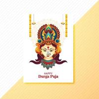 Happy durga puja festival celebration brochure card background vector