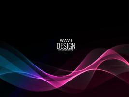 Dark abstract background with flowing colorful wave background pattern vector