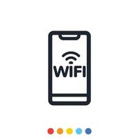 Smartphone internet connection icon, Vector and Illustration.