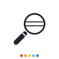 Magnifying glass icon, Search icon, Inspection icon. vector