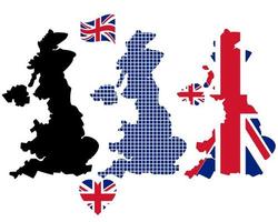 mapa de inglaterra en diferentes colores sobre un fondo blanco vector