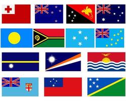 flags of the ocean on a white background vector