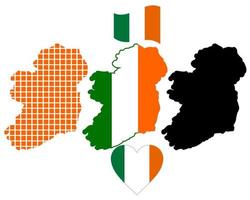 mapa de irlanda en diferentes colores sobre un fondo blanco vector