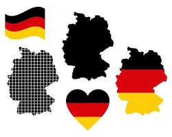 mapa de alemania en diferentes colores sobre un fondo blanco vector