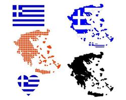 mapa de grecia en diferentes colores sobre un fondo blanco vector