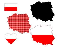 Map of Poland in different colors on a white background vector