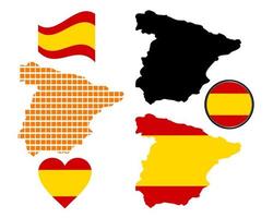 map of Spain in different colors on a white background vector