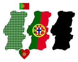 mapa de portugal diferente tsetov sobre un fondo blanco vector