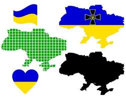 mapa de ucrania de diferentes colores sobre un fondo blanco vector