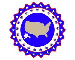 symbol and a map of America on a white background