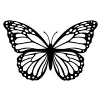 Monarch butterfly silhouette. Vector illustration isolated on white background