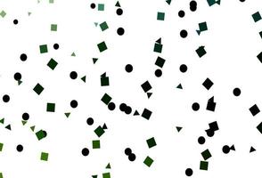 plantilla de vector verde claro con cristales, círculos, cuadrados.