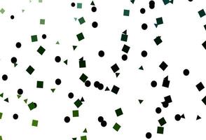 Light Green vector template with crystals, circles, squares.