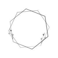el marco hexagonal está decorado con flores en un estilo minimalista. ilustración vectorial de arte lineal vector