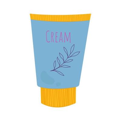 A bright jar of body care cosmetics. Body cream. Vector illustration in flat style