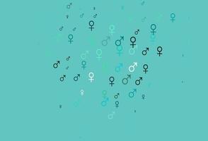 Light blue, green vector texture with male, female icons.