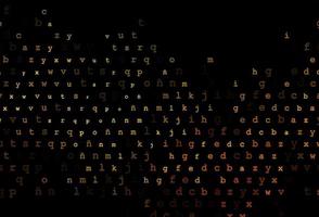 Dark yellow, orange vector texture with ABC characters.