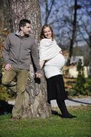 Happy pregnancy portrait photo