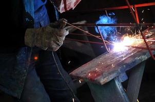 Welder working view photo