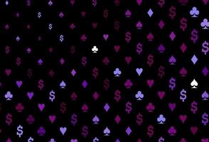 Dark purple vector pattern with symbol of cards.