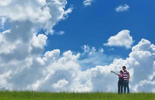 romantic young couple in love together outdoor photo