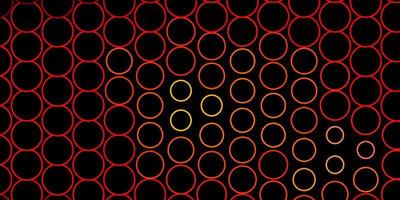 Fondo de vector rojo oscuro, amarillo con círculos.