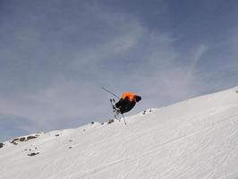 Skier on mountain photo