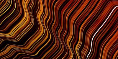 Dark Orange vector background with curves.