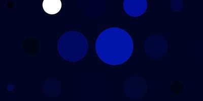 Dark BLUE vector background with circles.