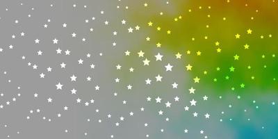 Dark Multicolor vector template with neon stars.