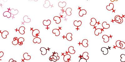 Light Red vector pattern with feminism elements.