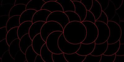 Dark Red vector background with circles.