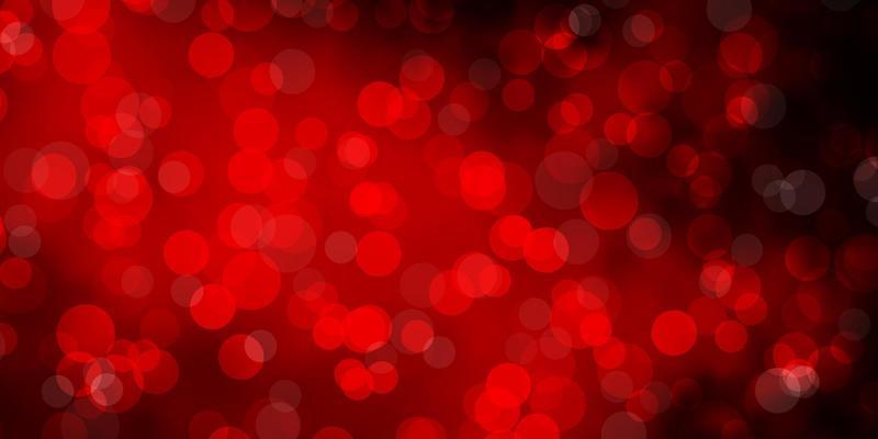 Dark Red vector background with bubbles.