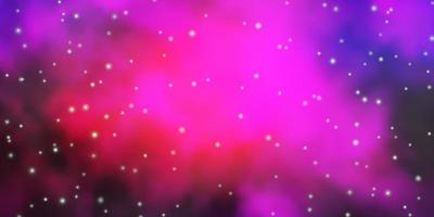 Dark Pink, Blue vector template with neon stars.