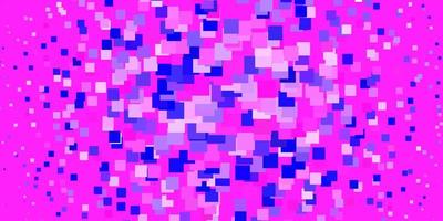 textura de vector de color rosa claro, azul en estilo rectangular.