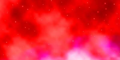 patrón de vector rojo claro con estrellas abstractas.