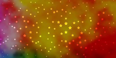 Dark Multicolor vector background with colorful stars.