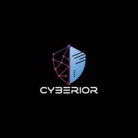 plantilla de diseño de logotipo de seguridad cibernética para empresas de tecnología o tecnología vector