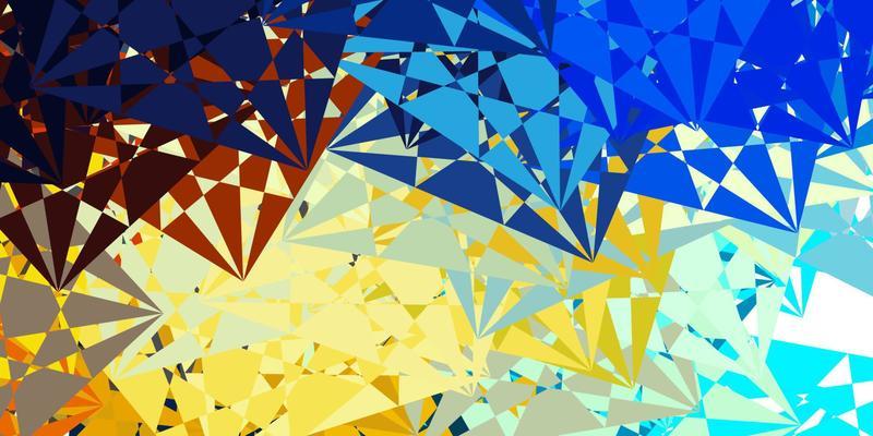 Light Blue, Yellow vector backdrop with chaotic shapes.