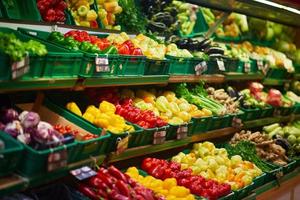 vista de verduras de supermercado