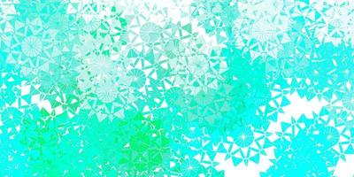 Light green vector beautiful snowflakes backdrop with flowers.