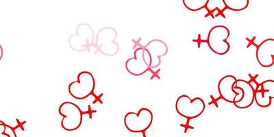 Light Red vector pattern with feminism elements.