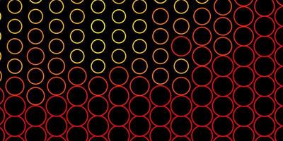 Dark Red, Yellow vector layout with circles.