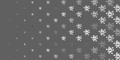 Light gray vector background with covid-19 symbols.