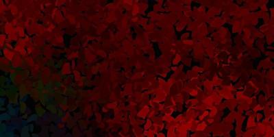 Dark green, red vector texture with memphis shapes.