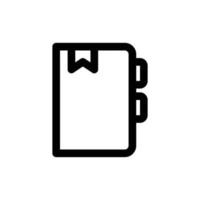 icono de cuaderno para símbolo de educación en estilo negro de contorno vector