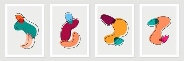 Set of abstract poster art vectors abstract background Minimalist abstract design