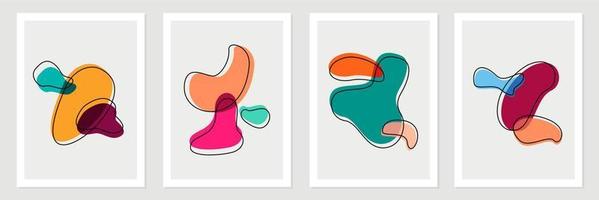 Set of abstract poster art vectors abstract background Minimalist abstract design