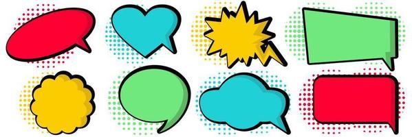 The usual set of speech bubbles for comics Doodle set elements Vector illustration